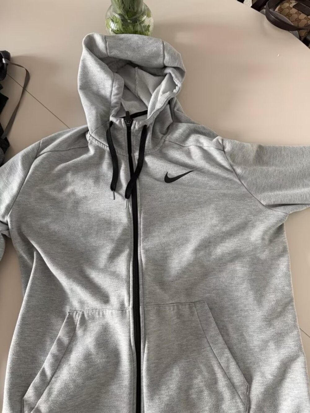 Nike Therma-FIT Full-Zip Hoodie — Heather Grey, Size XL